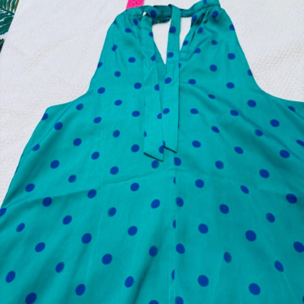 NWT Lilly Pulitzer Rori Halter Top Botanical Green Hotter Spot Polka Dot M - Picture 11 of 11
